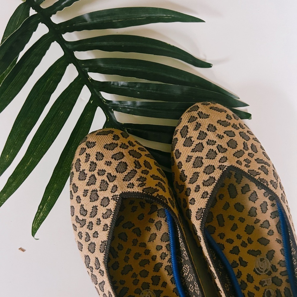 Rothy's Leopard Print Flats With Blue Trim - image 3